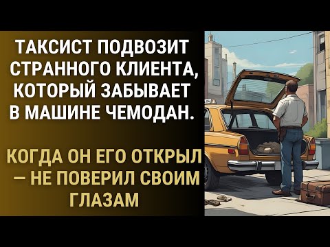Видео: Таксист подвозит странного клиента, который забывает в машине чемодан. Когда он открывает его ..