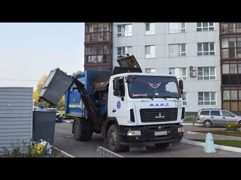 Видео: Мусоровоз МК-3554-03 на шасси МАЗ-534025 (А 711 ХН 122)  / Garbage truck MAZ.