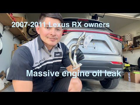 Видео: Lexus RX350 2007-2011 гг. СИЛЬНАЯ УТЕЧКА МАСЛА | обновленный патрубок масляного радиатора