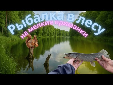 Видео: Разведка нового озера! Окуни, белки и щука в лесной глуши 🐟