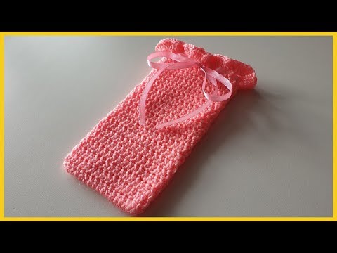 Видео: Чехол для телефона крючком. Вязание крючком / Phone case crochet