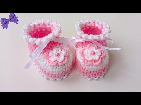 Видео: самые нежные пинетки крючком Пироженка. часть 2/2