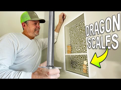 Видео: СОЗДАНИЕ СОВРЕМЕННОЙ НИШИ С ПОТРЯСАЮЩЕЙ ПЛИТКОЙ «КОЖА ДРАКОНА»