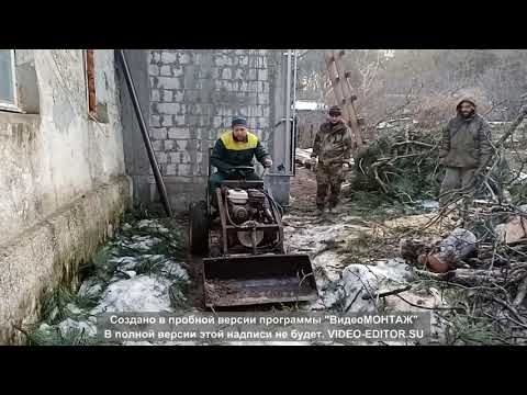 Видео: самодельный минитрактор в работе