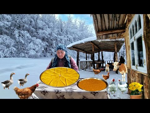 Видео: Горное Село Азербайджана. Готовим Лезгинскую Халву Исита и Жареное Мясо в Томатном Соусе.