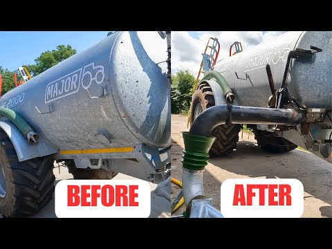 Видео: Установка ленивого рычага из металлолома на совершенно новый цистерну для жидкого навоза. #фермер...