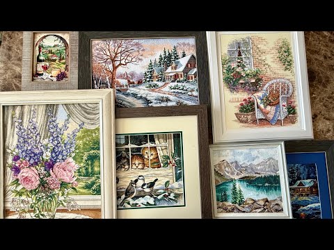 Видео: Мои вышитые и оформленные работы. Вышивка крестом.