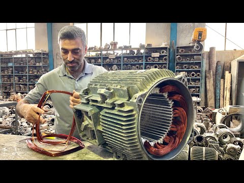 Видео: все об электродвигателях || Полная обмотка электродвигателя SIEMENS 22 кВт 1500 об/мин