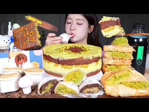 Видео: ASMR MUKBANG |  Дубайский десертный праздник 💚 Cokelat Dubai, рисовые лепешки, блинчики, вафли