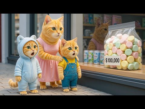 Видео: 🍬🐱 Рыжий котёнок обожает жевательные конфеты — мама-кошка приготовила огромную конфету, перед кот...