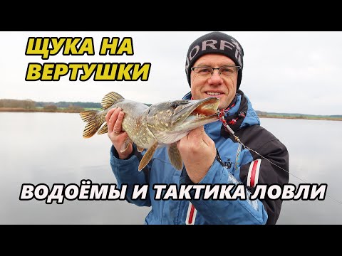 Видео: Щука на вертушки. Водоёмы и тактика ловли спиннингом в предзимье