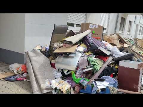 Видео: Германия. Город Брухзаль после наводнения