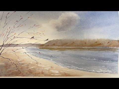 Видео: №1 Акварель для начинающих. Как рисовать Пушистое облако. How to paint fluffy cloud