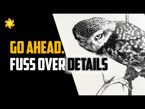 Видео: Техника послойной прорисовки деталей пером и тушью