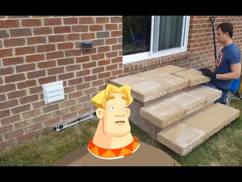 Видео: Это надо видеть. Крыльцо из б/у кирпича раствора. Интересно, как долго будет служить такая лестница