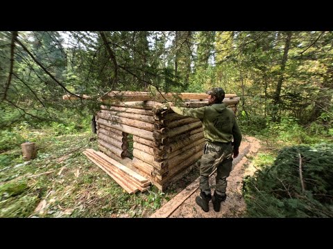 Видео: СТРОИТЕЛЬСТВО ИЗБЫ В ДИКОЙ ТАЙГЕ. БРОШЕННЫЙ СРУБ ОХОТНИКОВ, ПОЛУЧИЛ НОВУЮ ЖИЗНЬ.
