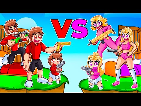 Видео: Семья Теки против семьи Эммы в Fortnite Bed Wars...