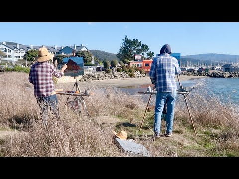 Видео: НАПРЯЖЕНИЕ ЦВЕТА пленэр МАСЛЯНАЯ ЖИВОПИСЬ прибрежная Калифорния