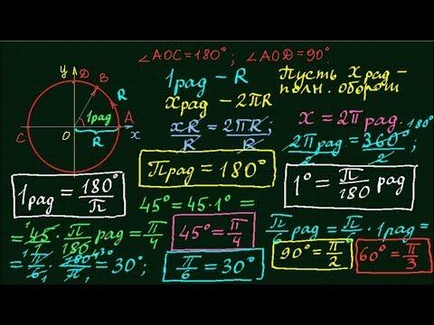 Видео: Градусы и радианы. Тригонометрия-4