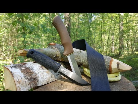 Видео: Ножи GARBERG и BUSHCRAFT Morakniv. Уличный тест.