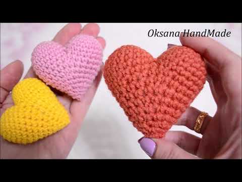 Видео: Маленькое сердце крючком. МАСТЕР КЛАСС И СХЕМА. Heart crochet