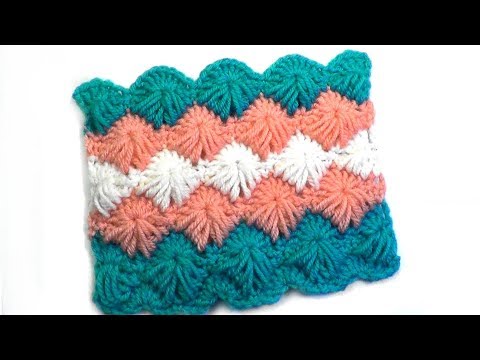 Видео: Объемный узор с вытянутыми столбиками