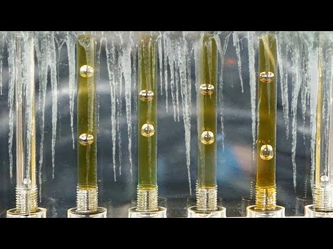 Видео: Испытание на текучесть 10W30, 10W40, 10W50, 10W60 при +20°C и -25°C