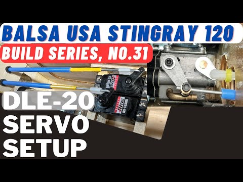 Видео: Balsa USA Stingray с DLE-20, сборка радиоуправляемого самолёта № 31: настройка сервоприводов дрос...