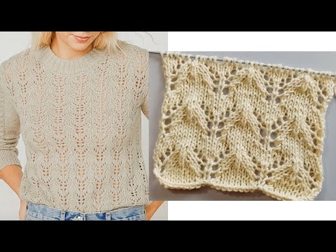 Видео: АЖУРНЫЙ УЗОР 768 УЗОРЫ СПИЦАМИ