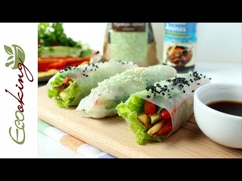 Видео: Спринг-роллы / 2 варианта: с сырыми и запеченными овощами / vegan (постный рецепт) / gluten free