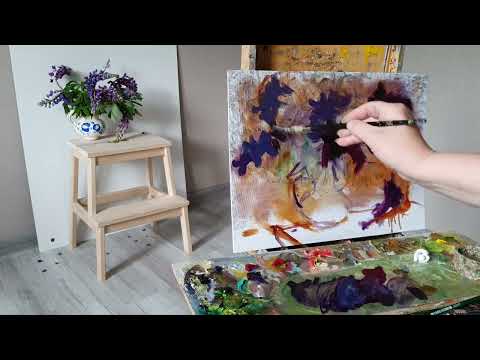 Видео: Этюд с люпином. Живопись для начинающих.