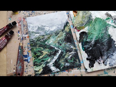 Видео: ГОРЫ ⛰️ мастихином ИМПАСТО