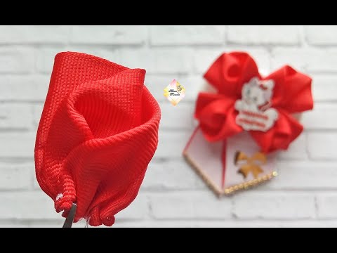 Видео: Бантики "Мамина кошечка". Канзаши МК. / Mother's cat bows. Kanzashi MK.