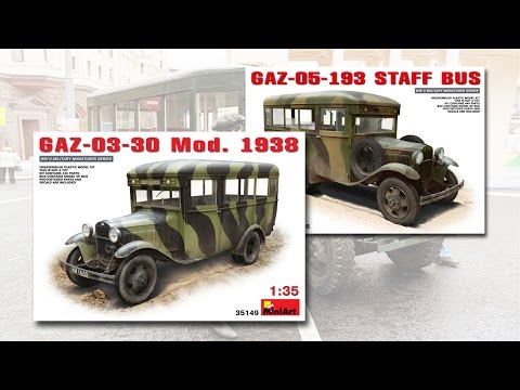 Видео: Советские автобусы ГАЗ-03-30 и ГАЗ-05-193 в масштабе 1:35 от фирмы Miniart