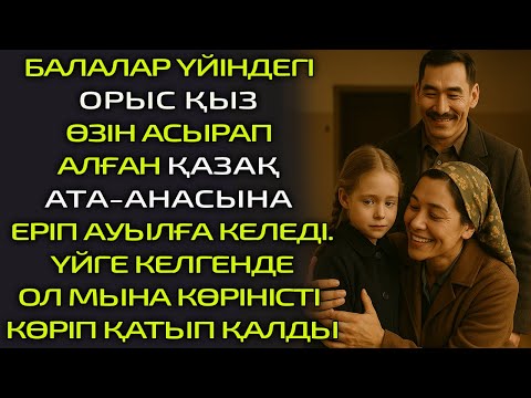 Видео: Балалар үйіндегі орыс қыз өзін асырап алуға келген қазақ ата-анасына еріп ауылға келеді. Үйге келген
