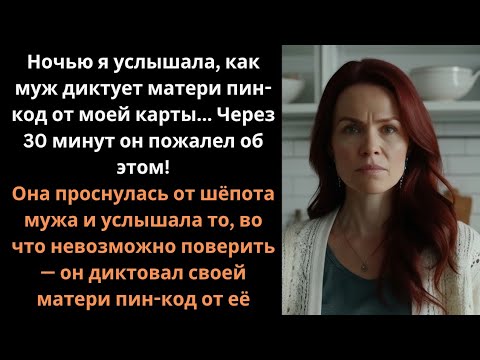 Видео: Ночью я услышала, как муж диктует матери пин-код от моей карты... Через 30 минут он пожалел об этом!