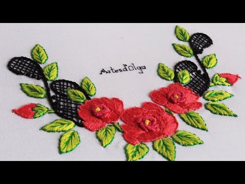 Видео: Вышивка шеи вручную пошагово