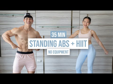 Видео: 35-минутная высокоинтенсивная тренировка пресса стоя I Без оборудования, разминка и заминка, без ...