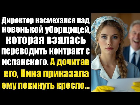 Видео: Директор насмехался над новенькой уборщицей, которая взялась переводить контракт с испанского