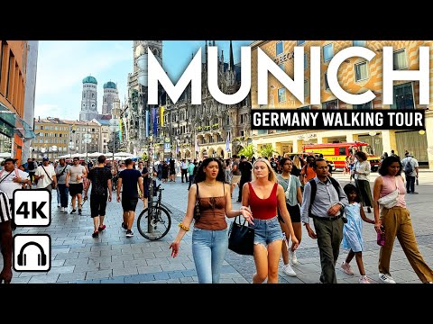 Видео: МЮНХЕН, Германия 🇩🇪 Пешая экскурсия в формате 4K, центр города, солнечный день 2024 г. ☀️
