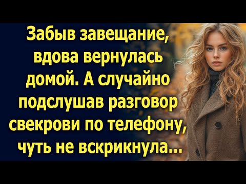 Видео: Забыв завещание, вдова вернулась домой. А случайно подслушав разговор свекрови…