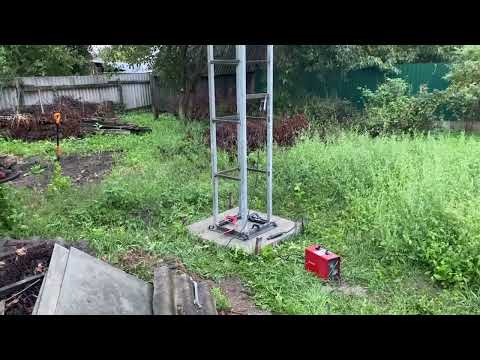 Видео: Изготовление мачты часть 5, делаю станок, homemade antenna mast