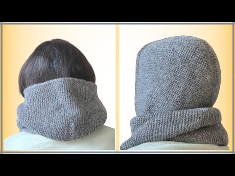 Видео: ВЯЗАНАЯ ШАПКА-ШАРФ (ЧАСТЬ 1) #техника i-cort #капюшон