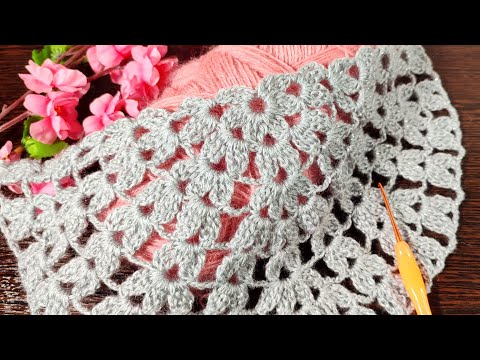 Видео: Узор для шали " Листопадные дорожки " крючком