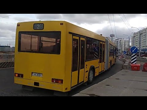Видео: Аўтобус Мінска МАЗ 105.060, рэг. №АА 3939-7, маршрут №59 (20.12.2020)