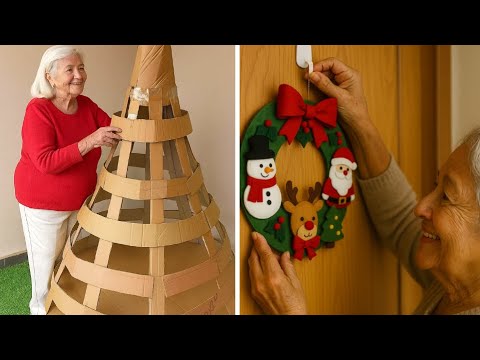 Видео: 12 идей рождественского декора с использованием переработанных материалов: бутылок, банок, картон...