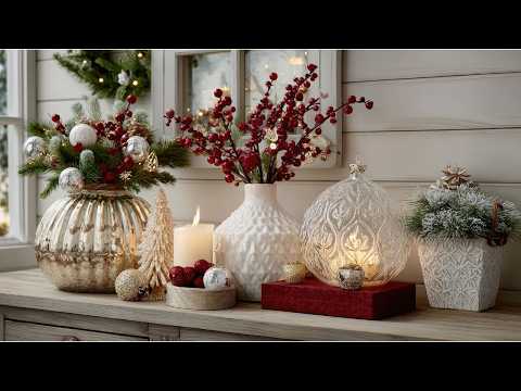 Видео: Мечтательный рождественский декор в красных, белых и золотых тонах 2025 года | Уютный, элегантный...