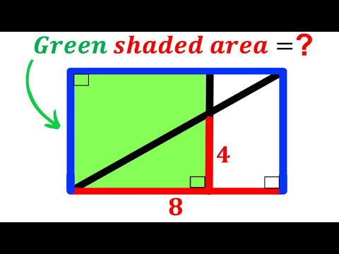 Видео: Сможете ли вы найти затенённую зелёным область? | (Прямоугольник) | #математика #математика | #ге...