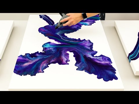 Видео: # 820 - 😮 Огромный объёмный объём трёх холстов!! - Акриловая заливка