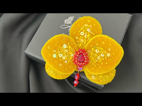 Видео: Как сшить брошь орхидею.